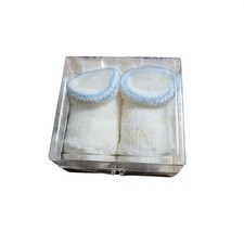 Vintage Trimfit Bootees Baby Socks White Blue Trim 0-3 Months Cozy Kidcore NIB