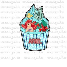 DISNEY Ariel Cupcake rea Premade Scrapbook Page Paper Piece die cut