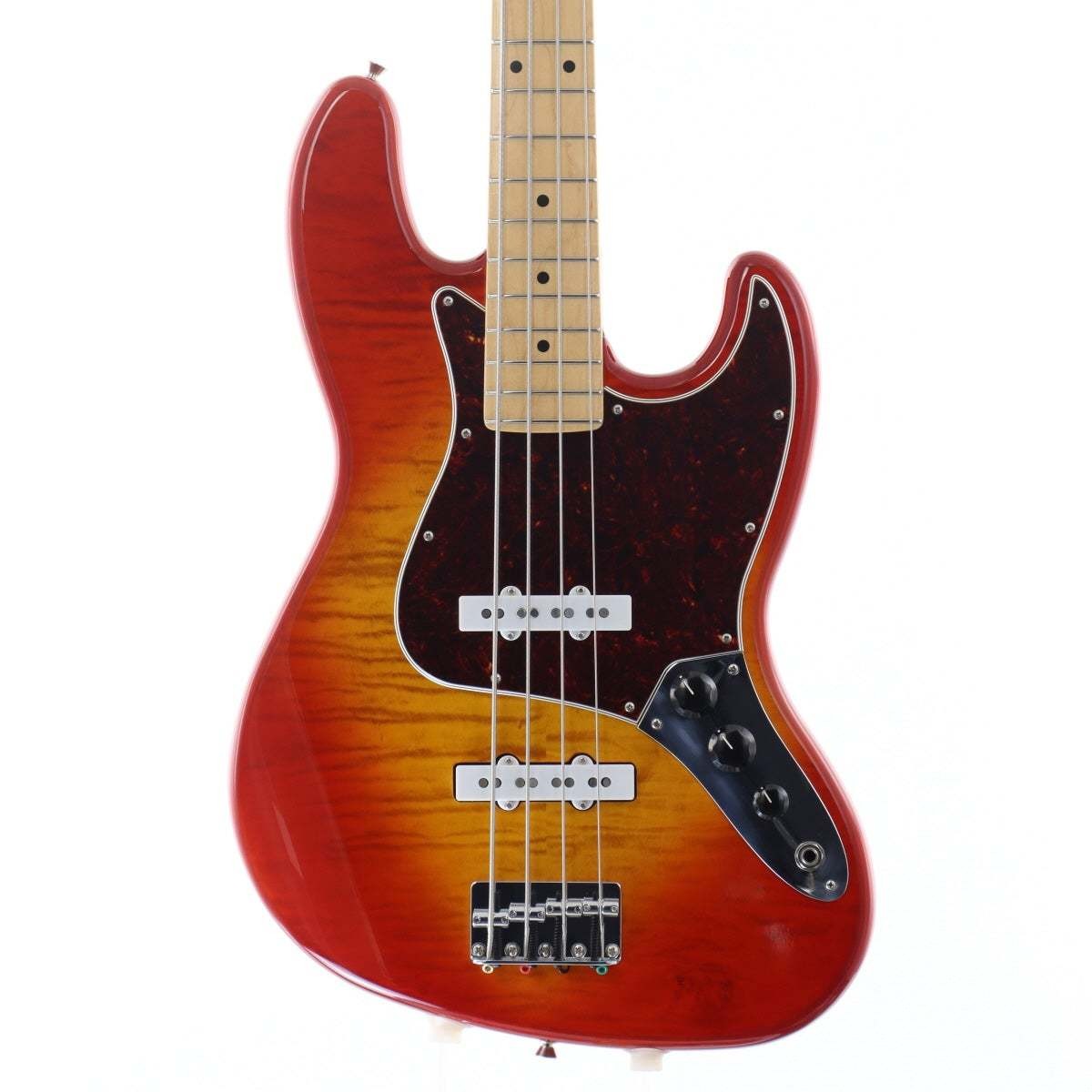 Fender 2024 Collection Made in Japan Hybrid II Jazz Bass Flame Sunset Orange Tra