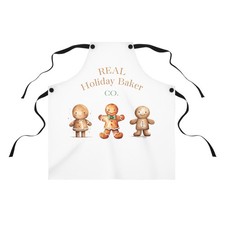 Christmas Real Holiday Baker Apron, Gingerbread Cookie Kitchen Apron, Gift