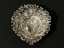 Art Nouveau Solid Silver Repousse Open Salt Bonbon Bowl Dish William Aitken 1899