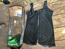 Dublin Sz Medium Black Suede Leather Comfort Half Chaps