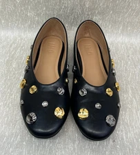 INC International Concepts Embellished Ballet Flats Black Beauty 8M