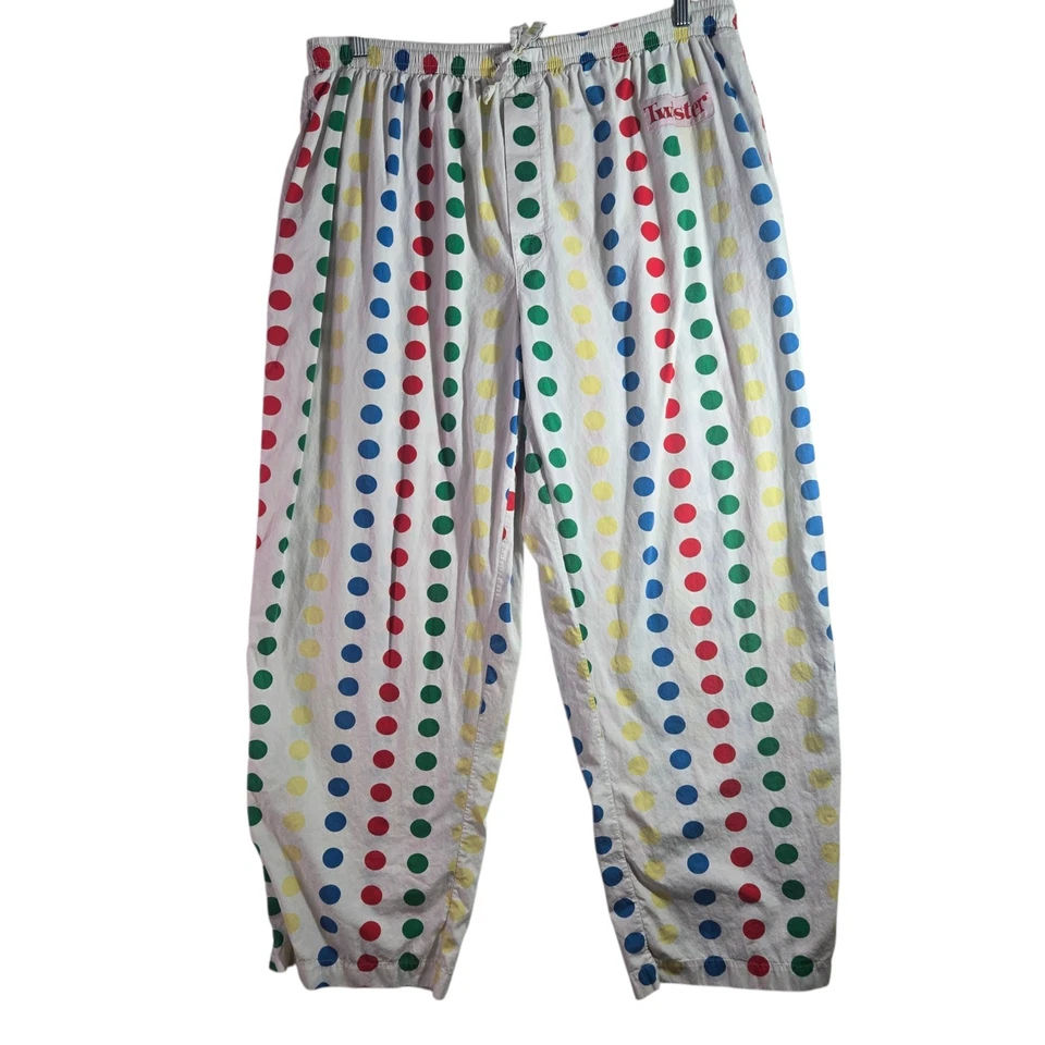 Vintage 2001 Hasbro Twister Pajama Pants Y2K Polka Dot Lounge Sleepwear XL RARE — 第 2/4 张图片