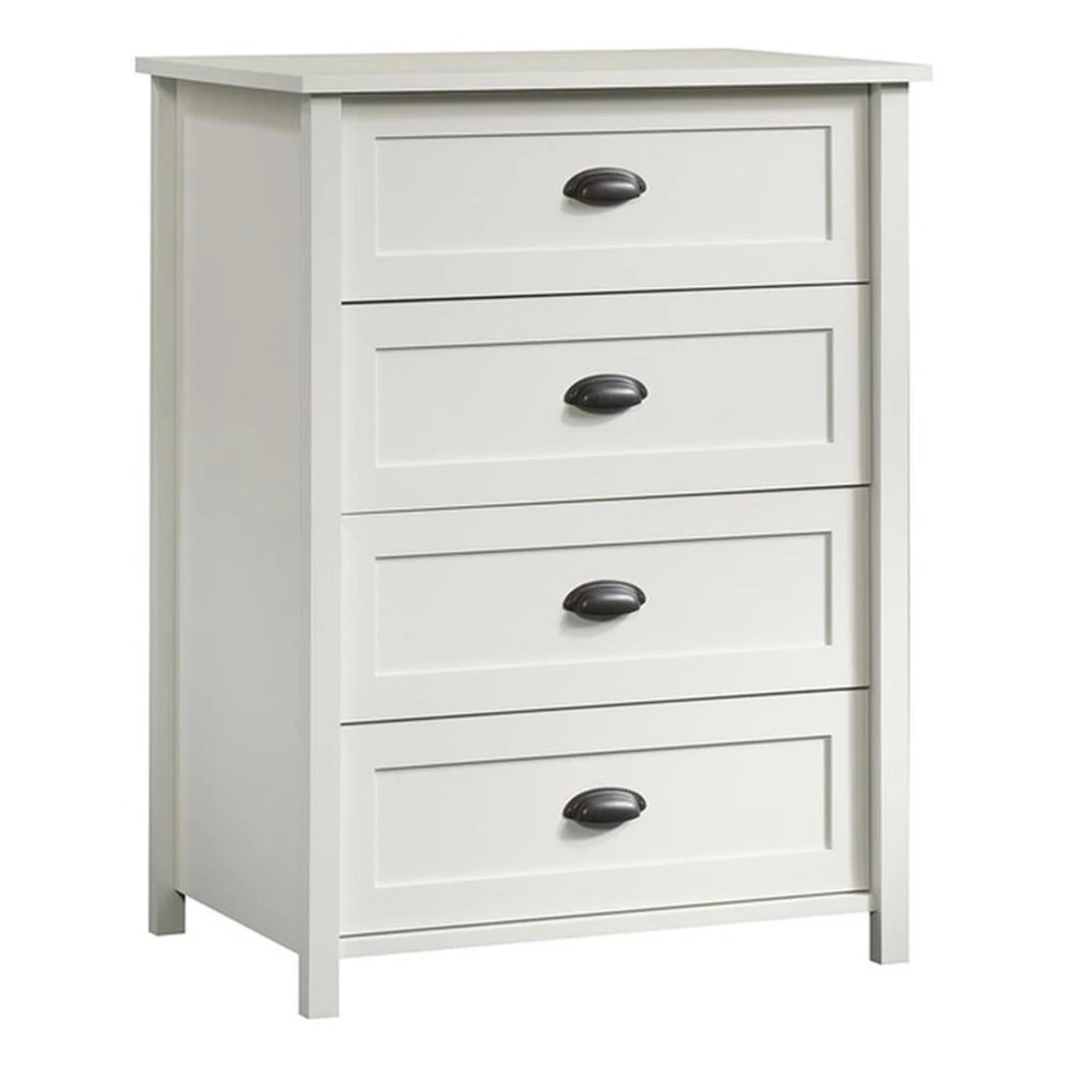 Sauder County Line Engineered Wood 4-Drawer Bedroom Chest in Soft White - Image 2 of 4