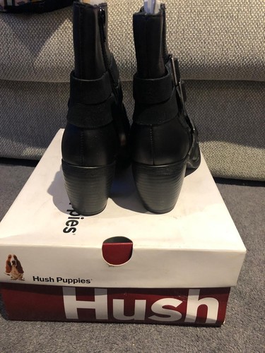 Hush Puppies Black Ankle Boots. UK 3 BN With Box. - Picture 3 of 4