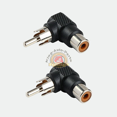 2 pack RCA right angle connector plug adapters male to female 90 degree elbow