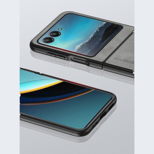 Case For Motorola Razr 40 Ultra ShockProof Leather Silicone Flip Folding Cover - Picture 6 of 17