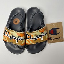 CHAMPION Toddler IPO Camo Slides Sandal s Kids Back Strap Size 8 Black Multi NEW