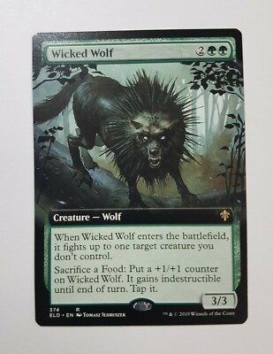 Wicked Wolf - Borderless - Throne of Eldraine (Magic/mtg) Extended
