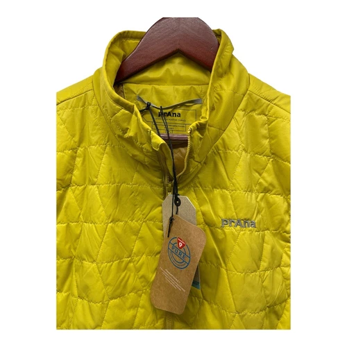 Prana Alpine Air Vest Mens Size Large Yellow Full Zip Lightweight Primaloft NWT image 3