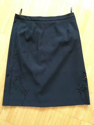 Skirt black Comma eyelet embroidery DE 36 S