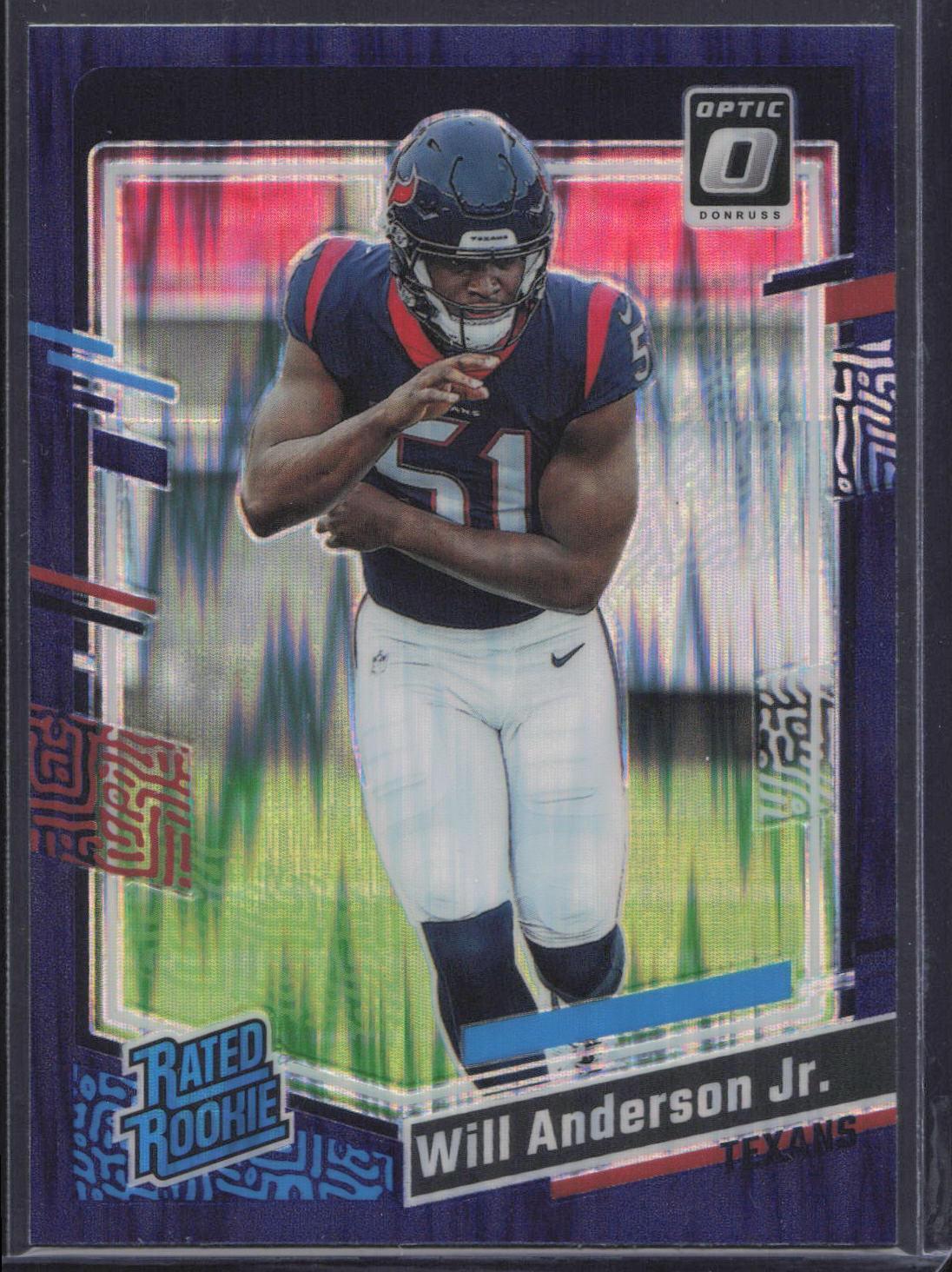 2023 Donruss Optic #246 Will Anderson Jr. Purple Shock Rated Rookie Texans