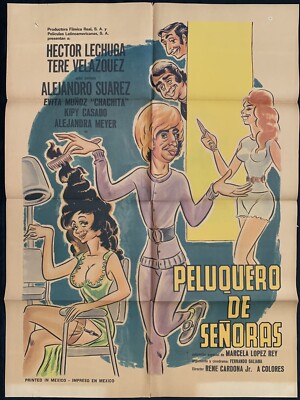 PELUQUERO DE SENORAS HECTOR LECHUGA TERE VELAZQUEZ MEXICAN MOVIE POSTER 1971