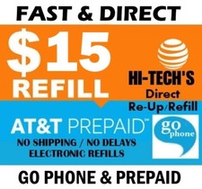  15 AT T PREPAID FAST REFILL DIRECT to PHONE   GET IT TODAY    TRUSTED SELLER
