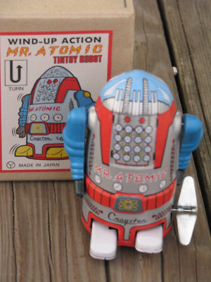 NIB ~ Repro MR ATOMIC Silver 4'' Toy Cragstan by Yonezawa Japan ~ FREE SHIPPING