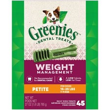 GREENIES Weight Management Dental Dog Treats Petite 27 oz 45 count