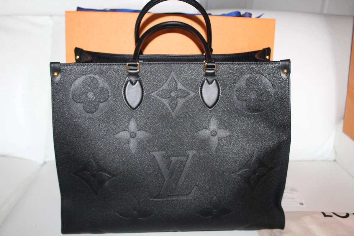 New in Box Louis Vuitton Black Logo On the Go GM Tote Bag at 1stDibs