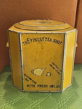 Vintage English American TEA CANISTER CADDY General Store 1930s Advertising RARE