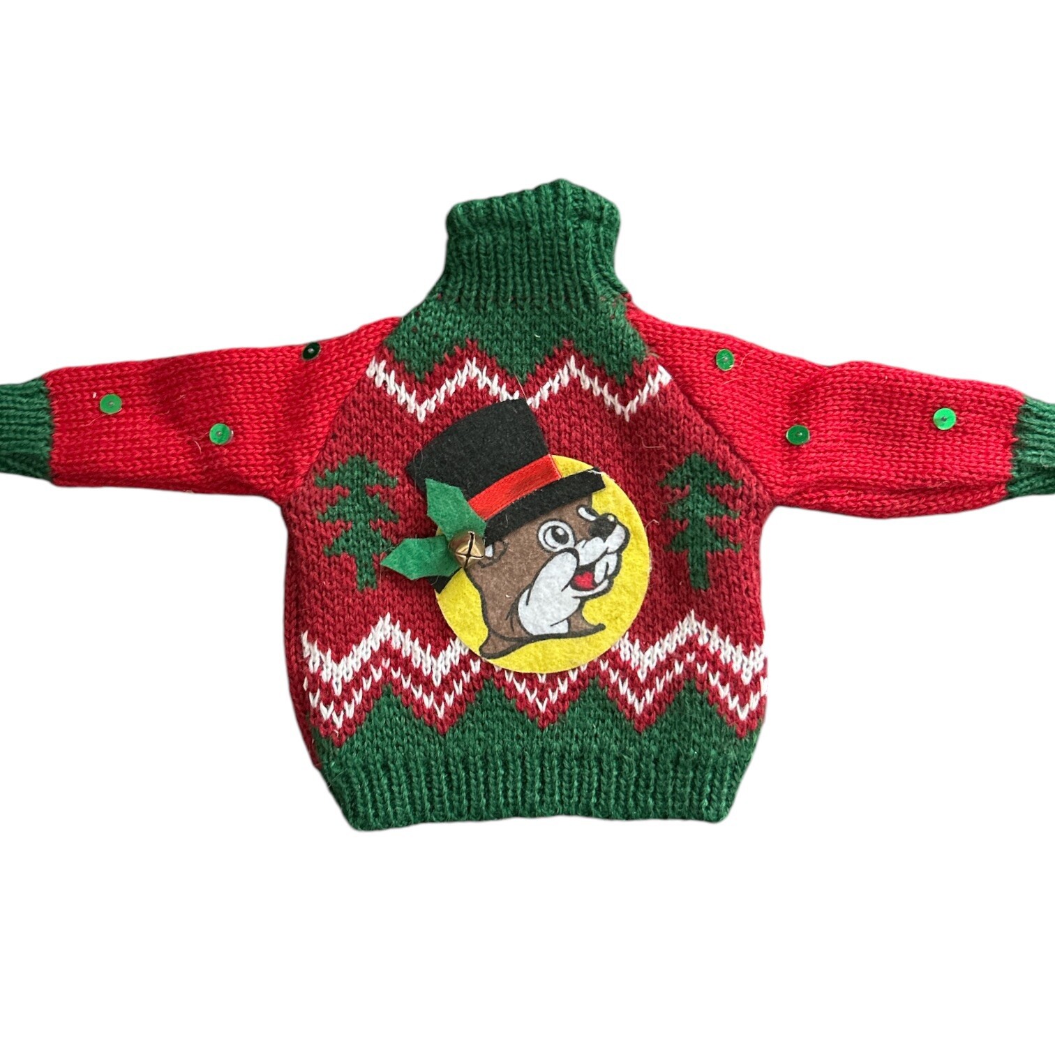 Buc-ee’s Beaver Ugly Christmas Sweater for Wine Bottle