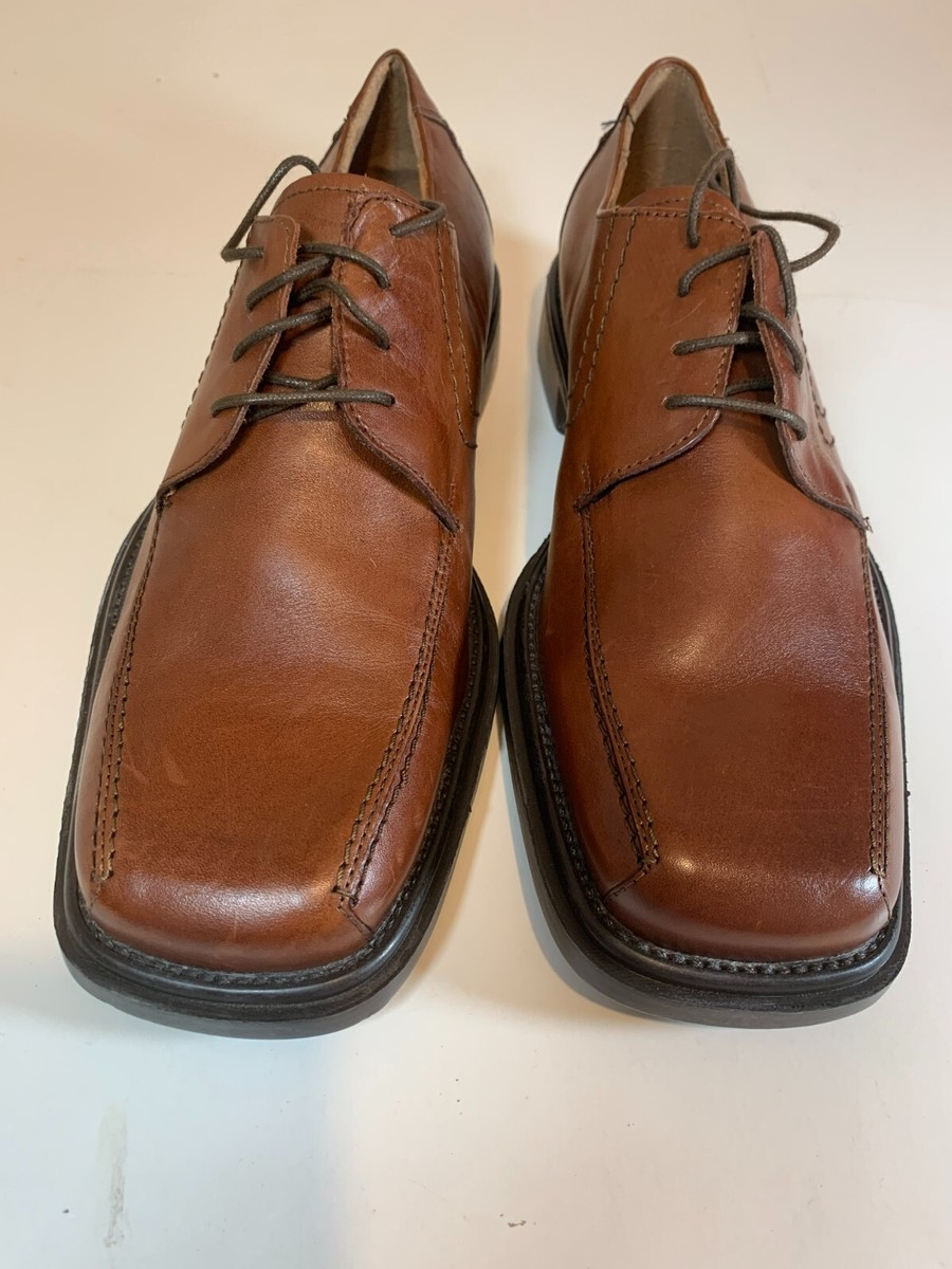 Bill Blass Men\'s 13 Brown Leather Mock Toe Derby Oxford Dress Shoes Comfort Sole Bill Blass Mens Derby Dress Shoes Brown Square Toe Lace Up  main image 4