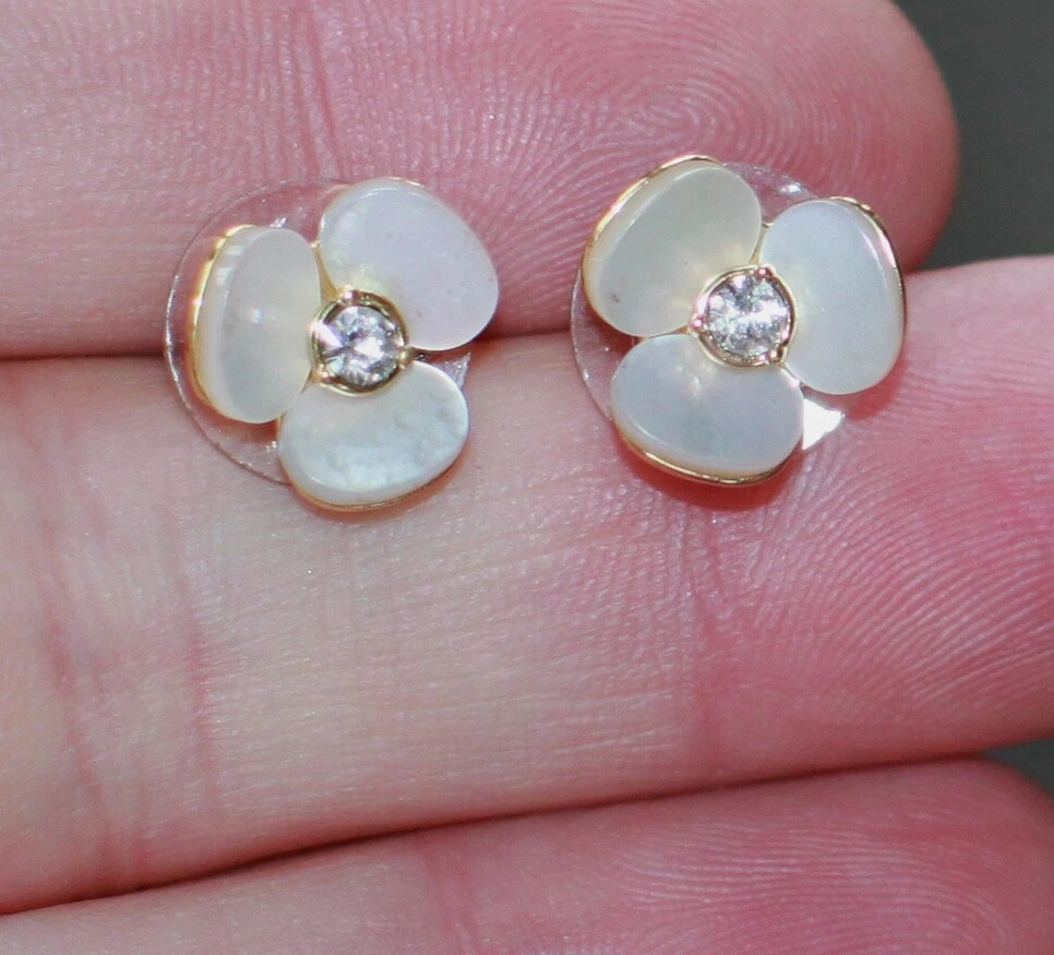 Kate Spade New York White Pearl Caviar Crystal Cluster Stud Fashion Earrings  - Helia Beer Co