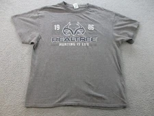 Realtree Outfitters Shirt Men's Extra Large Gray Short Sleeve Hunting Is Life