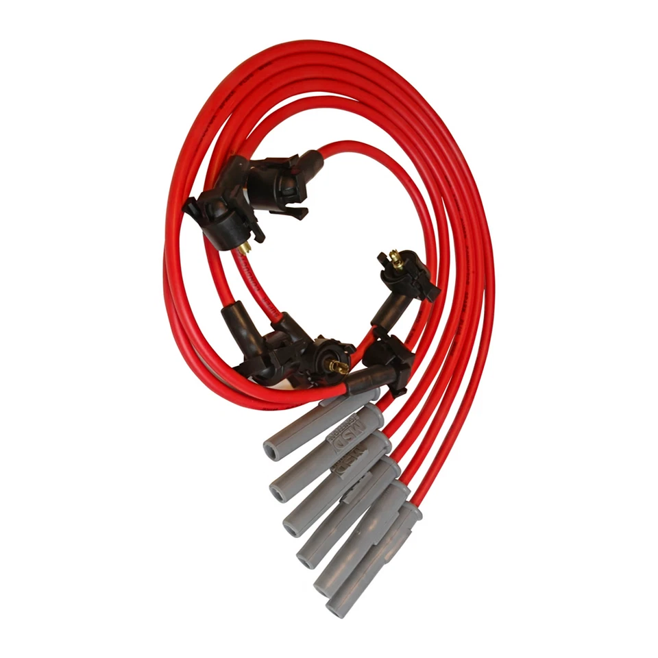 Conjunto de fios MSD 8,5 mm supercondutor personalizado vela de ignição vermelho para 94-98 Ford Mustang - Imagem 4 de 4