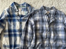 2 Cat Jack Boys Long Sleeve Button Up Shirt Sz M 8/10 Blue