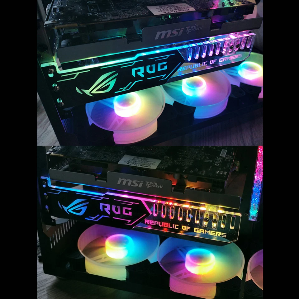 RGB Graphics Card Bracket LED Sync Light Acrylic for Brace GPU Fix Video Card PC - Image 3 of 4
