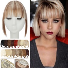 French Thin Neat Bangs As Remy Hair Extensions Clip in on Fringe Front Piece 11"