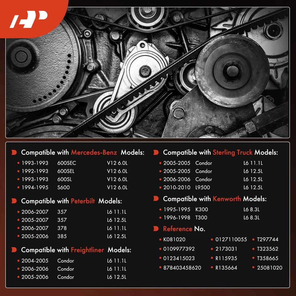 Cinturón serpentino A-Premium 102 pulgadas para Mercedes-Benz 600SEC 600SL 1993 600SEL S600 Foto 2 de 4