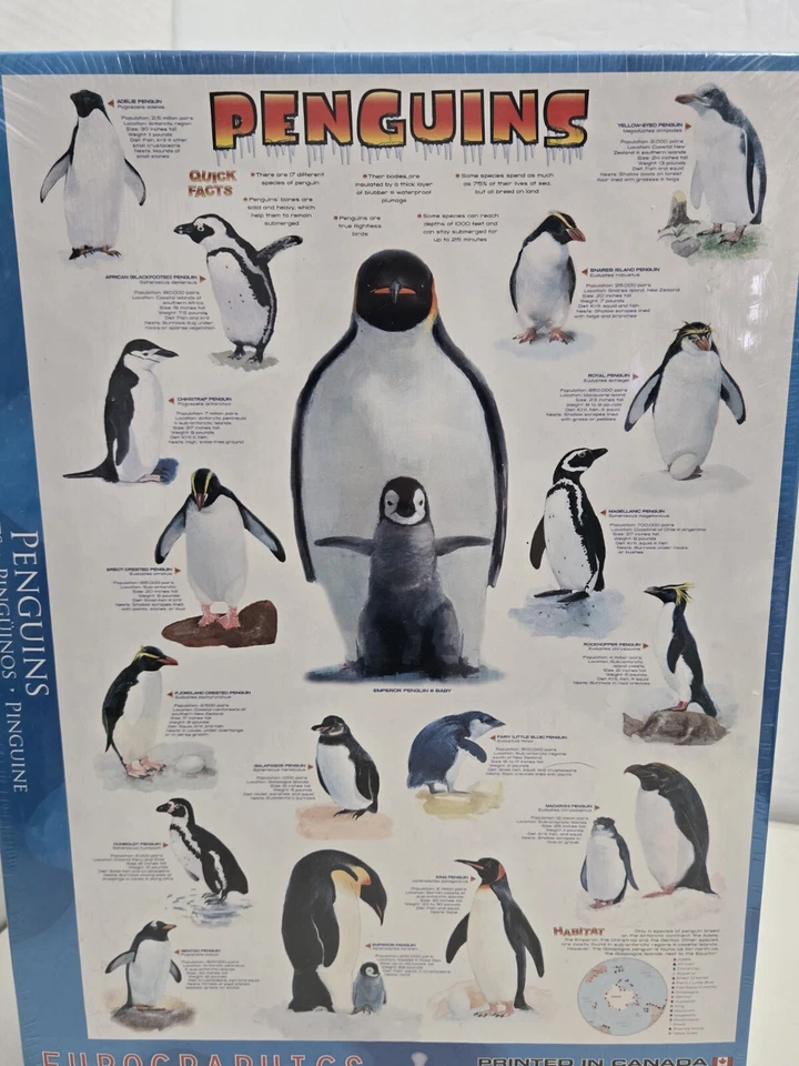 Eurographics Penguins 1000 pc Jigsaw Puzzle Sealed Box 19.25" x 26-5/8" - Image 3 of 4