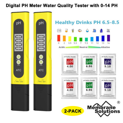 2x Digital PH Meter Water Quality Tester0-14PH Measurement Range F Drinking,Pool