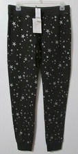 Women's Joie Tendra B Silver Foil/Caviar Stars Jogger Sweatpants Size Small