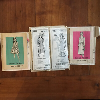 Vintage Lot 4 1970 s Mail Order Dress Patterns Different Sizes Grit Ann Adams