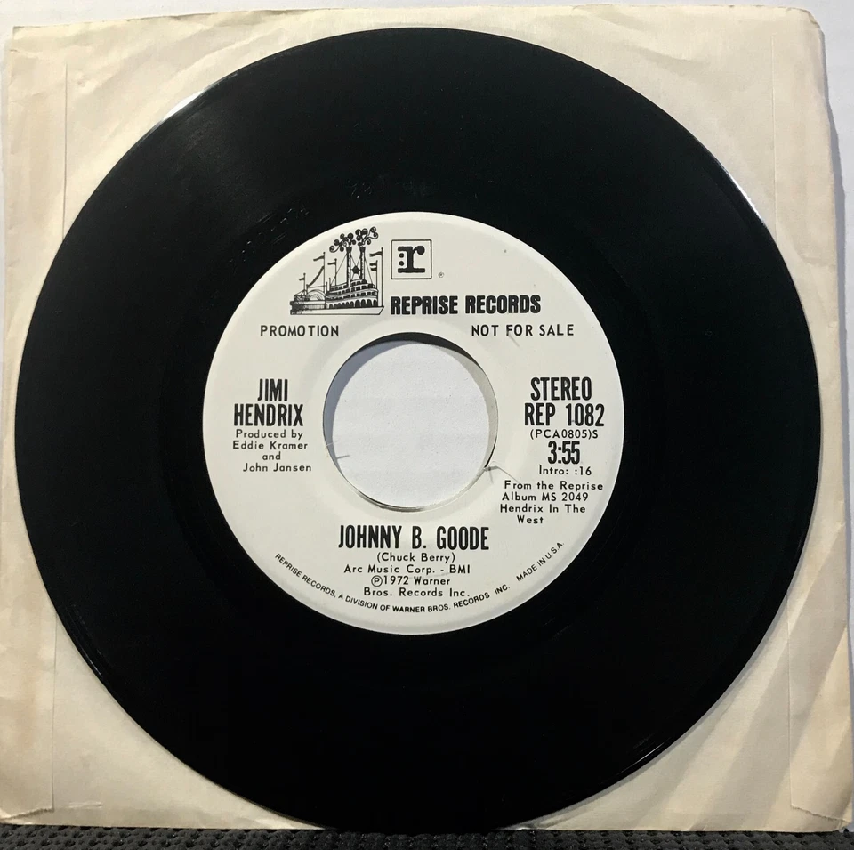 JIMI HENDRIX Johnny B Goode REPRISE MONO STEREO PROMO 7” 45RPM 1972 CHUCK BERRY Foto 2 de 2