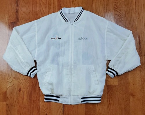 Adidas Trefoil Track Windbreaker Jacket ATP Blue XL VTG 80's White 3-stripes  - Picture 4 of 7