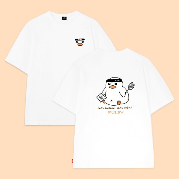 Футболки PULSV 2025 Little Duck, унисекс, футболка для бадминтона, спортивный повседневный топ OverFit