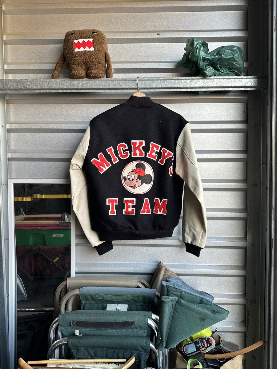 Vintage Rare Disney Chalk Line Mickey Varsity Wool Jacket Size M
