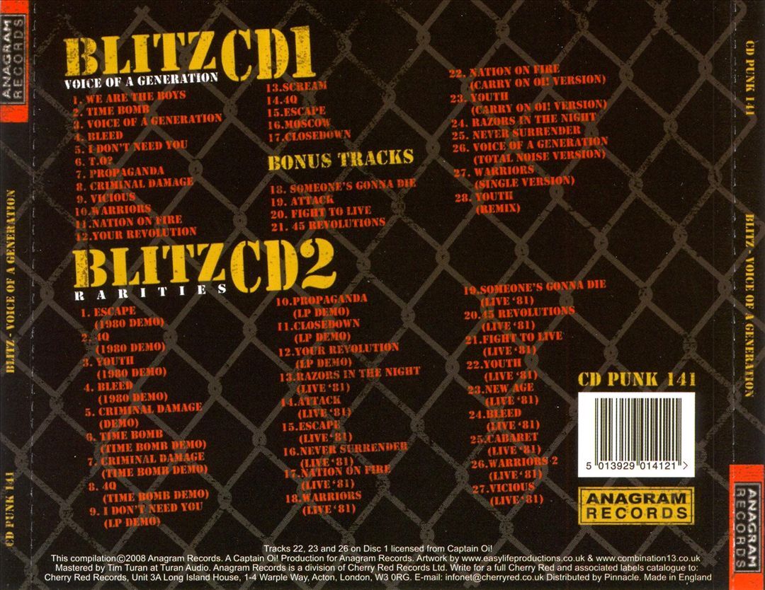 BLITZ VOICE OF A GENERATION [2 DISCS] [DELUXE EDITION] [BONUS CD] NEW CD