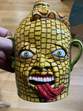 Stacy Lambert face pottery jug NC Potter / Larger More Standard Size.  Perfect