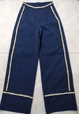 Prettylittlething Sample Ladies Blue Pearl  Palazzo Pants Trousers Size 8 NWOT