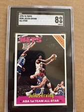 JULIUS ERVING 1975-76 TOPPS BASKETBALL SGC 8