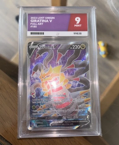 Pokémon TCG Giratina v Lost Origin 2022 Full Art Holo Rare Card 185/196 Ace 9