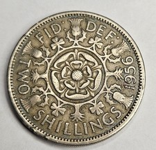 1956 Great Britain 2 Two Shillings - British Copper Nickel World Coin - L2