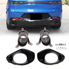 Rear Exhaust Tips w/ Covers 2023-2026 Alfa Romeo Tonale Hybrid Black Pair