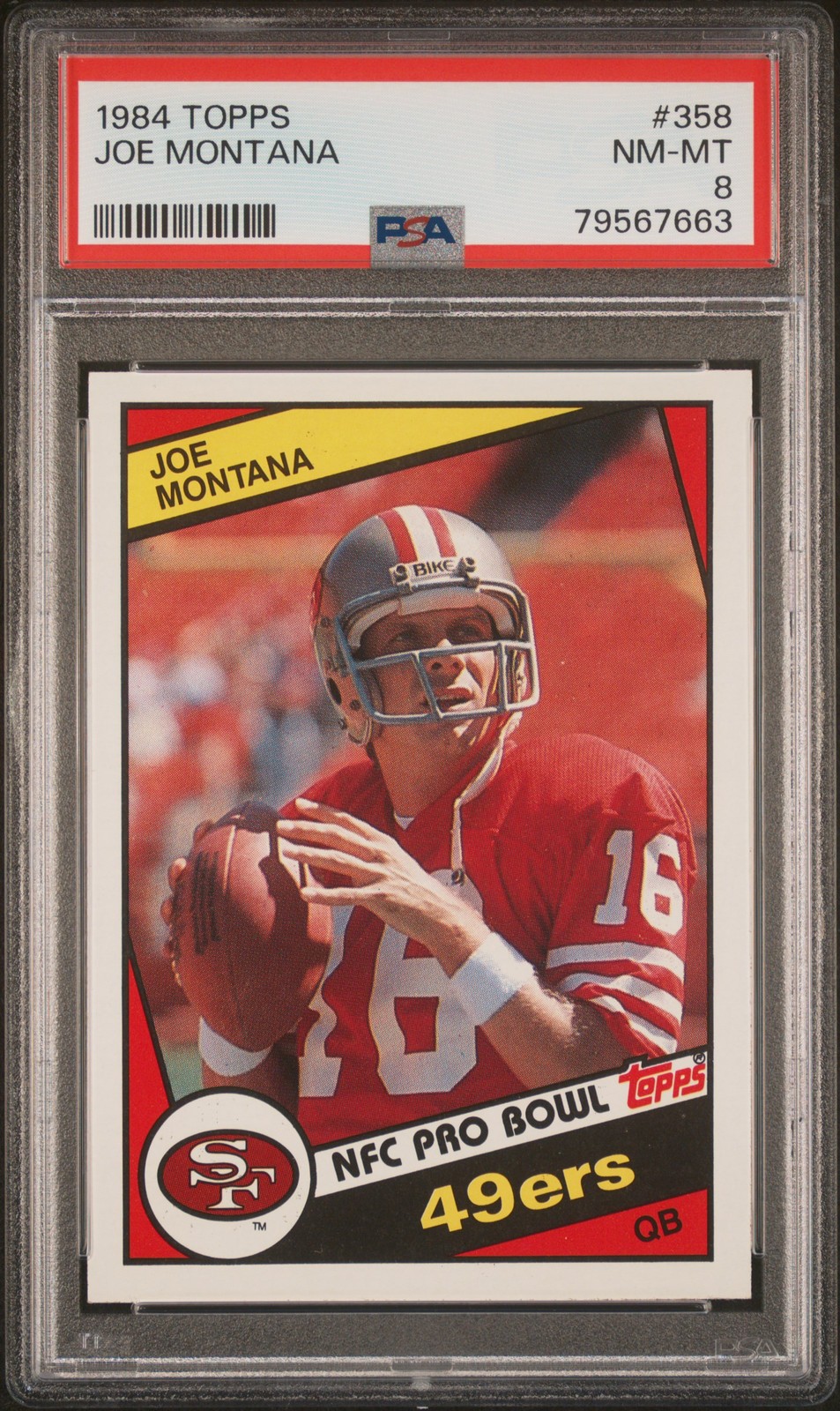 1984 TOPPS #358 JOE MONTANA PSA 8 view 1