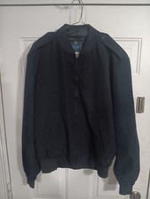 Neptune Garment Co Bomber Jacket Mens 38 Black Wool Poly Military