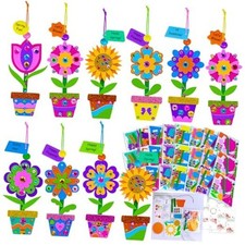 24 Sets Potted Flower Craft Kits DIY Potted Flower Ornaments Decorations